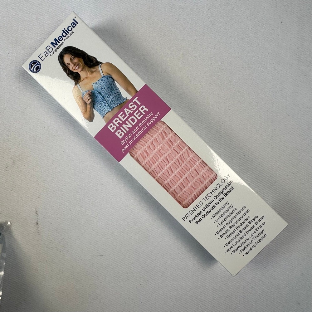 EaB Medical Breast Binder Medium Pink Lined Post Surgical Compression ML-S-PNK